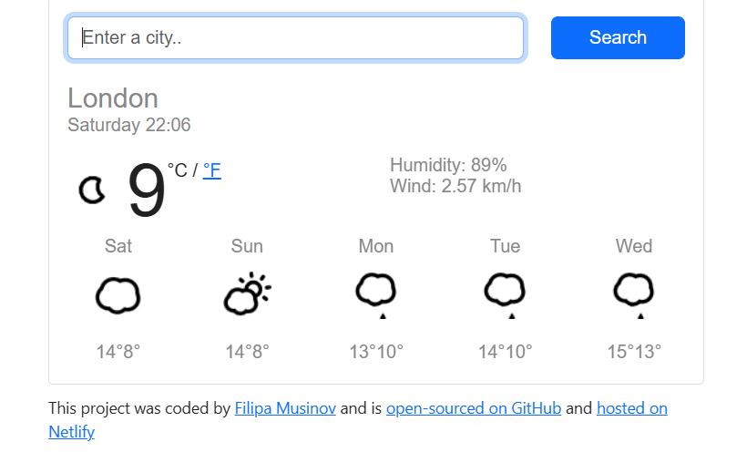weather project preview